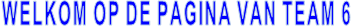 WELKOM OP DE PAGINA VAN TEAM 6
