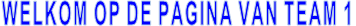 WELKOM OP DE PAGINA VAN TEAM 1